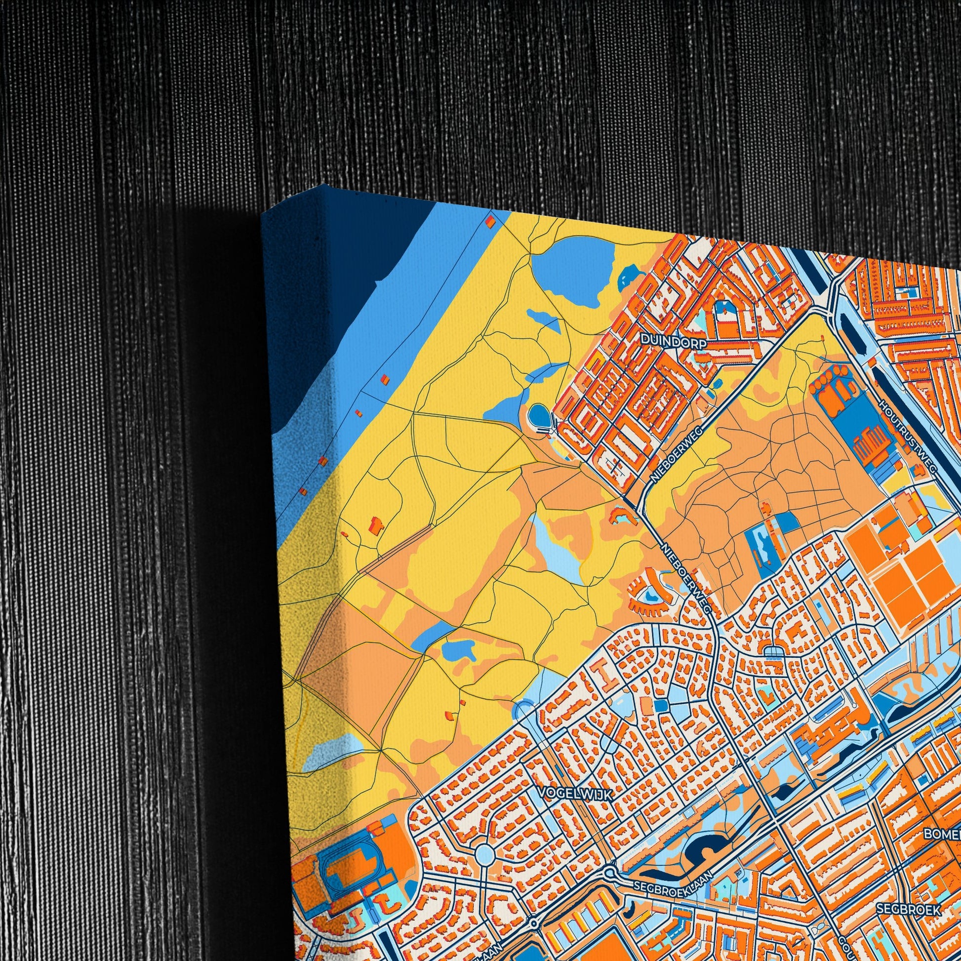 Den Haag Netherlands Colorful City Map Canvas Print Detail