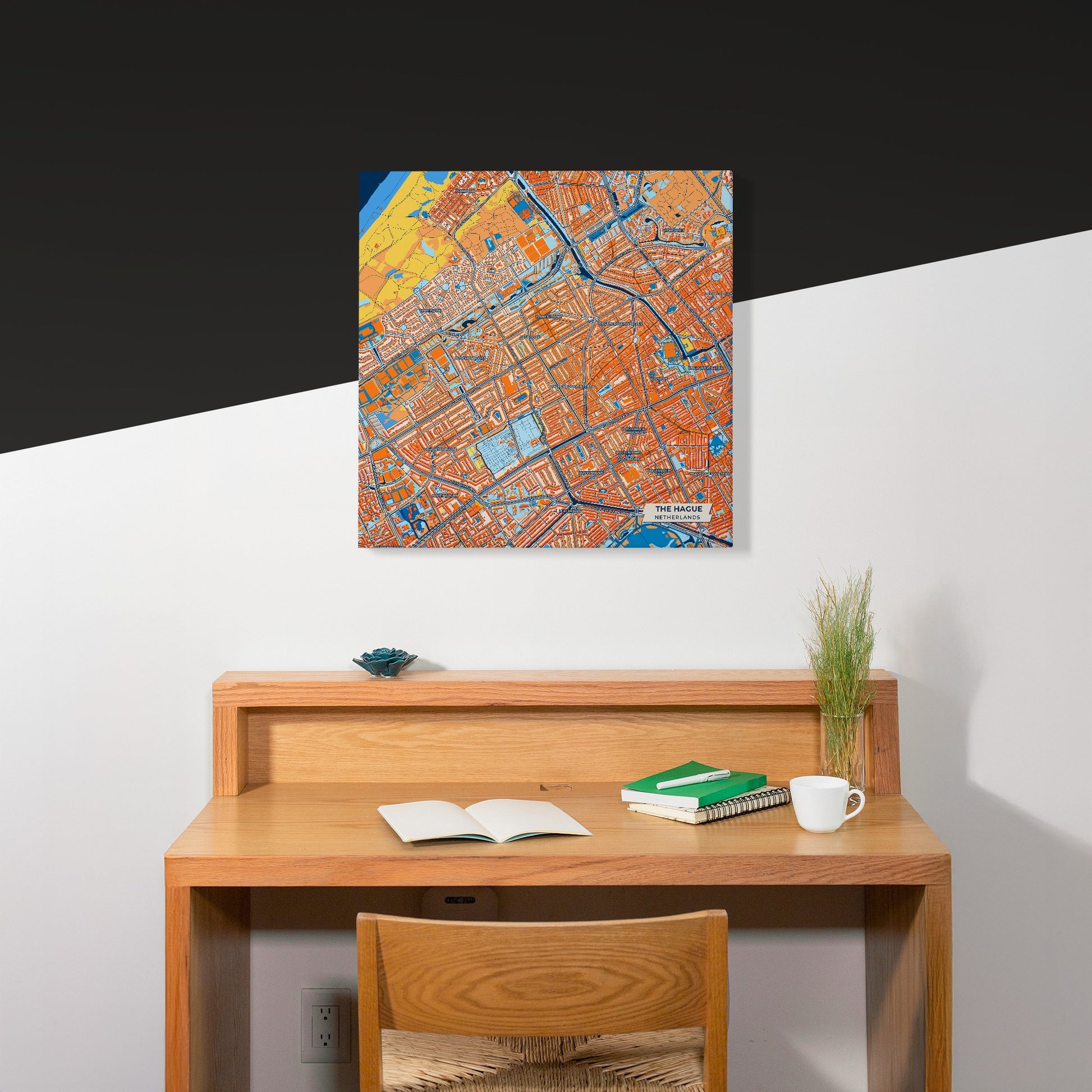 Den Haag Netherlands Colorful City Map Canvas Print Scene