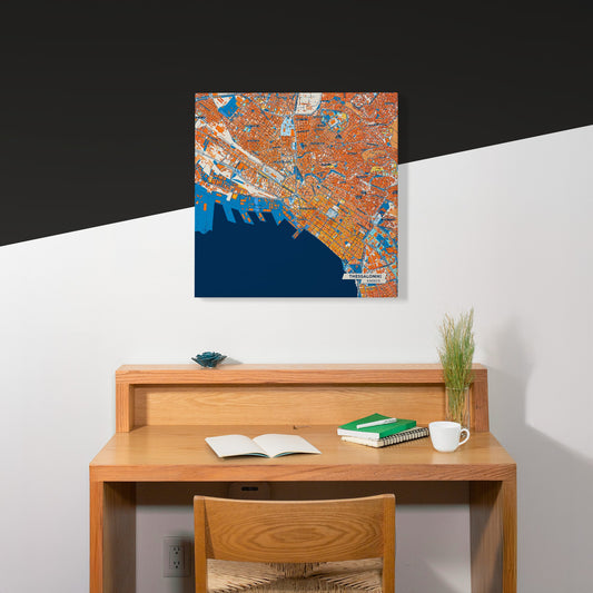 Θεσσαλονικη Greece Colorful City Map Canvas Print Scene