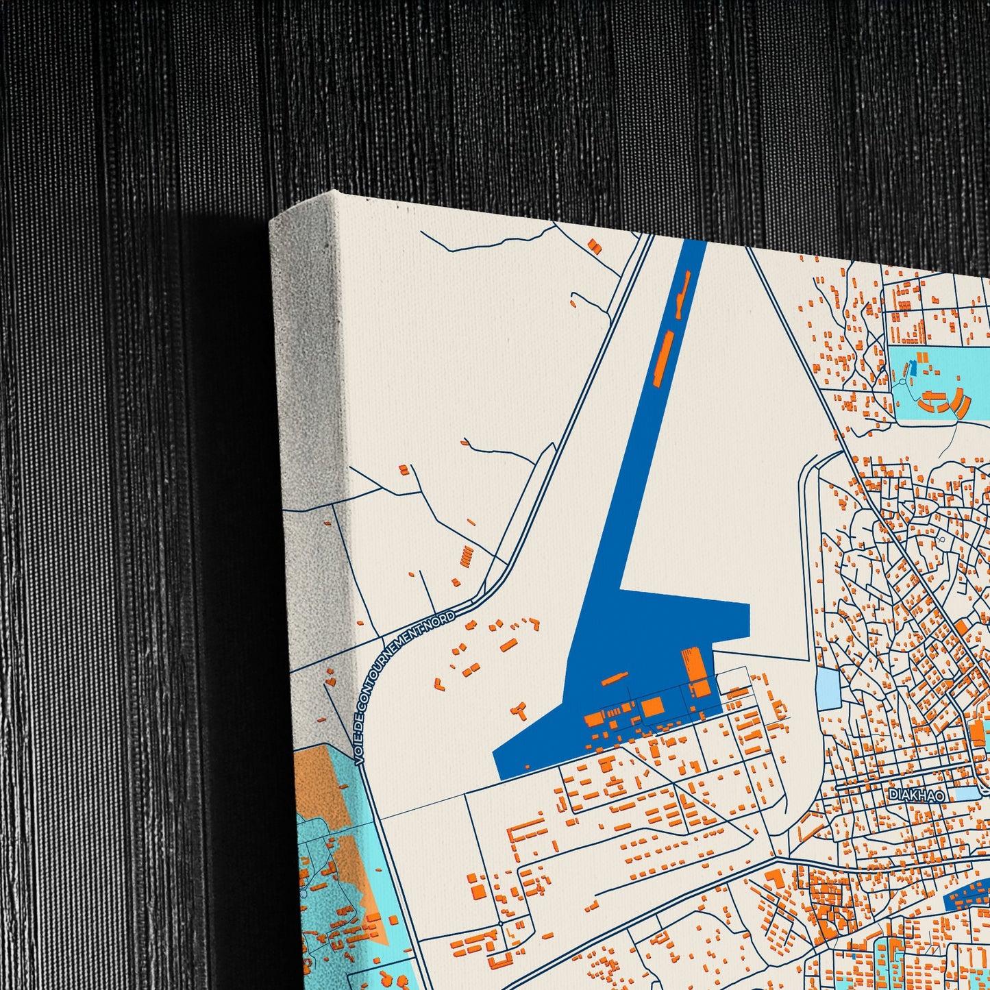 Thies Senegal Colorful City Map Canvas Print Detail