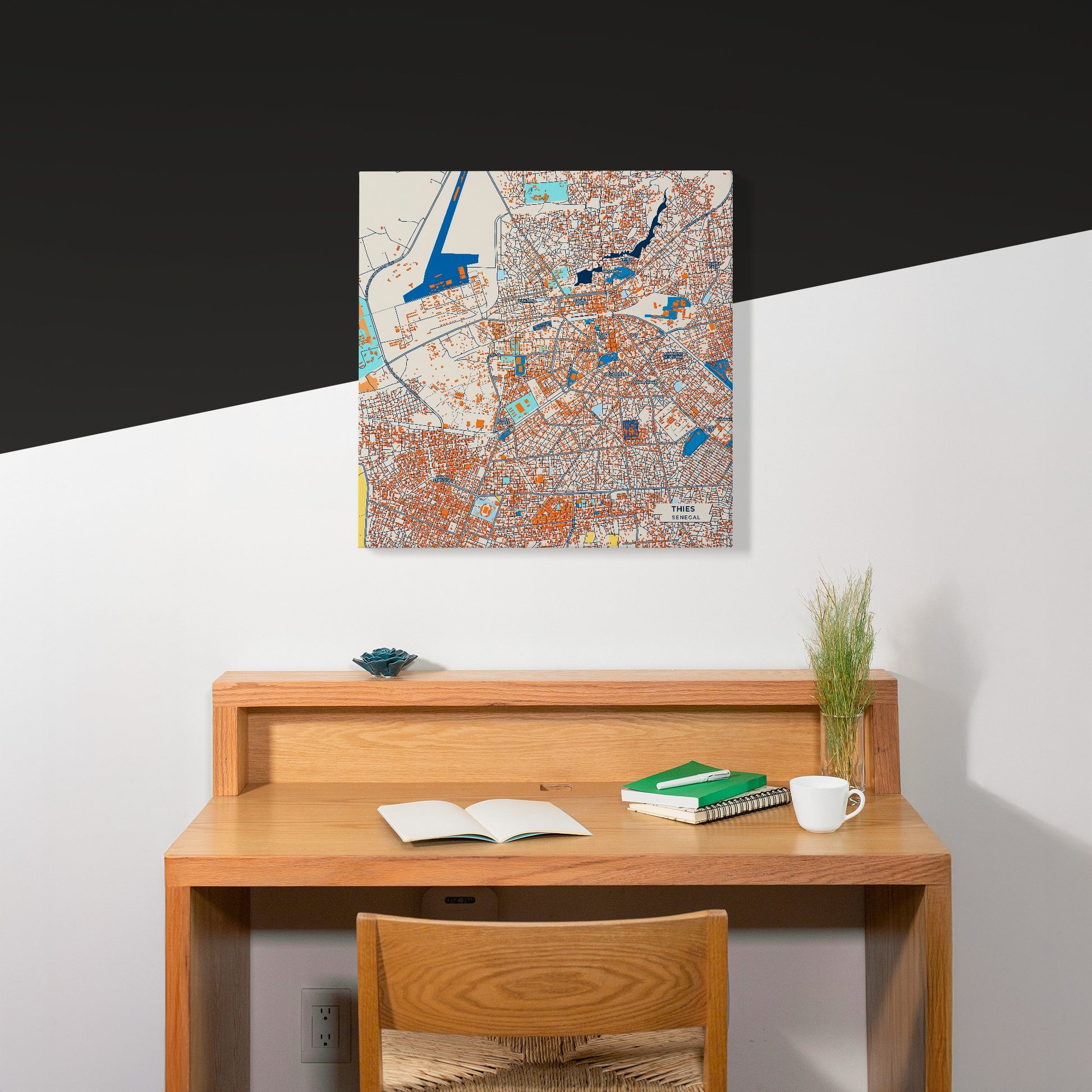 Thies Senegal Colorful City Map Canvas Print Scene