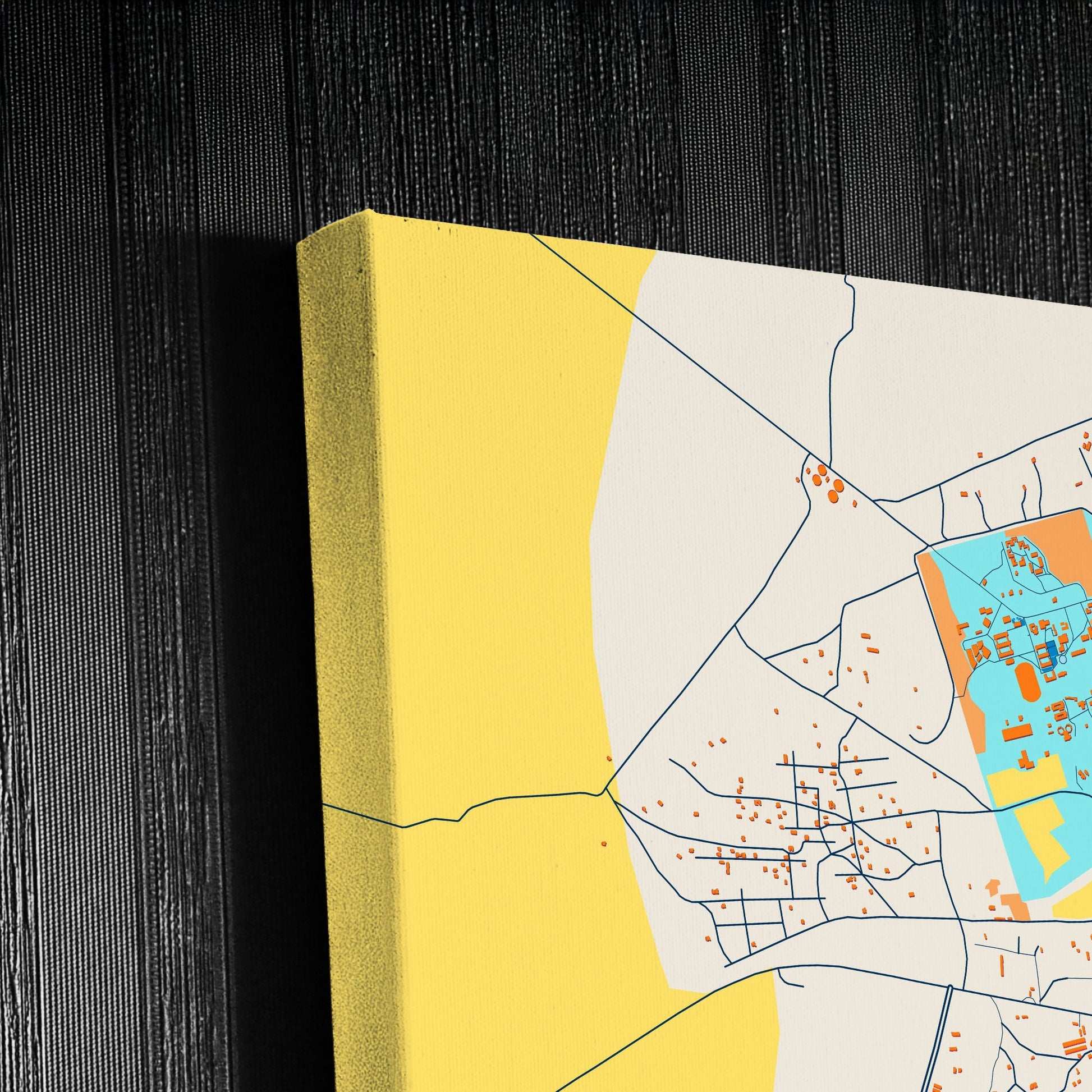 Thies Nones Senegal Colorful City Map Canvas Print Detail