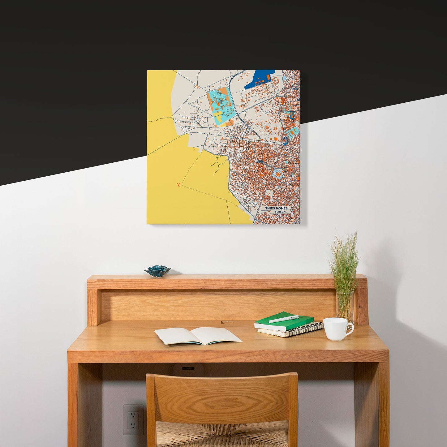 Thies Nones Senegal Colorful City Map Canvas Print Scene