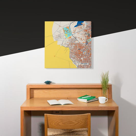 Thies Nones Senegal Colorful City Map Canvas Print Scene