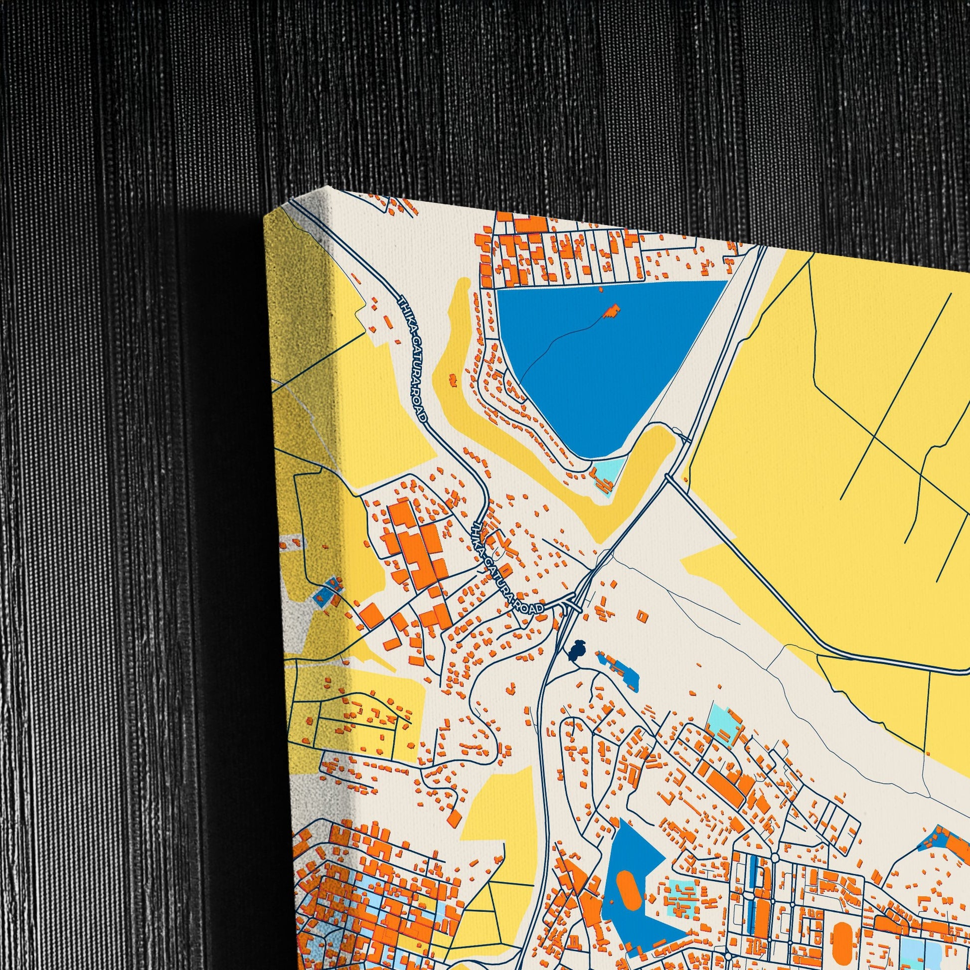 Thika Kenya Colorful City Map Canvas Print Detail