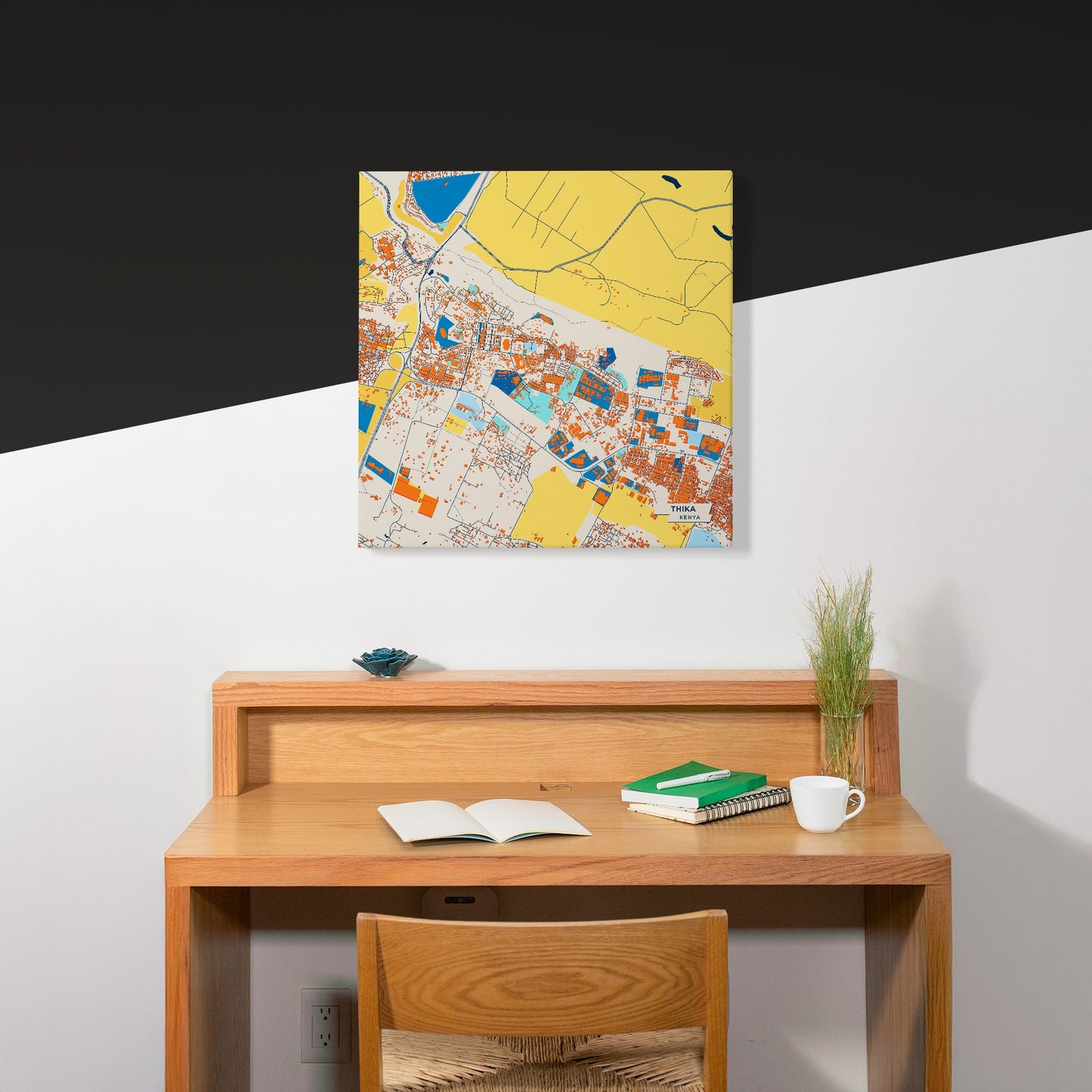 Thika Kenya Colorful City Map Canvas Print Scene