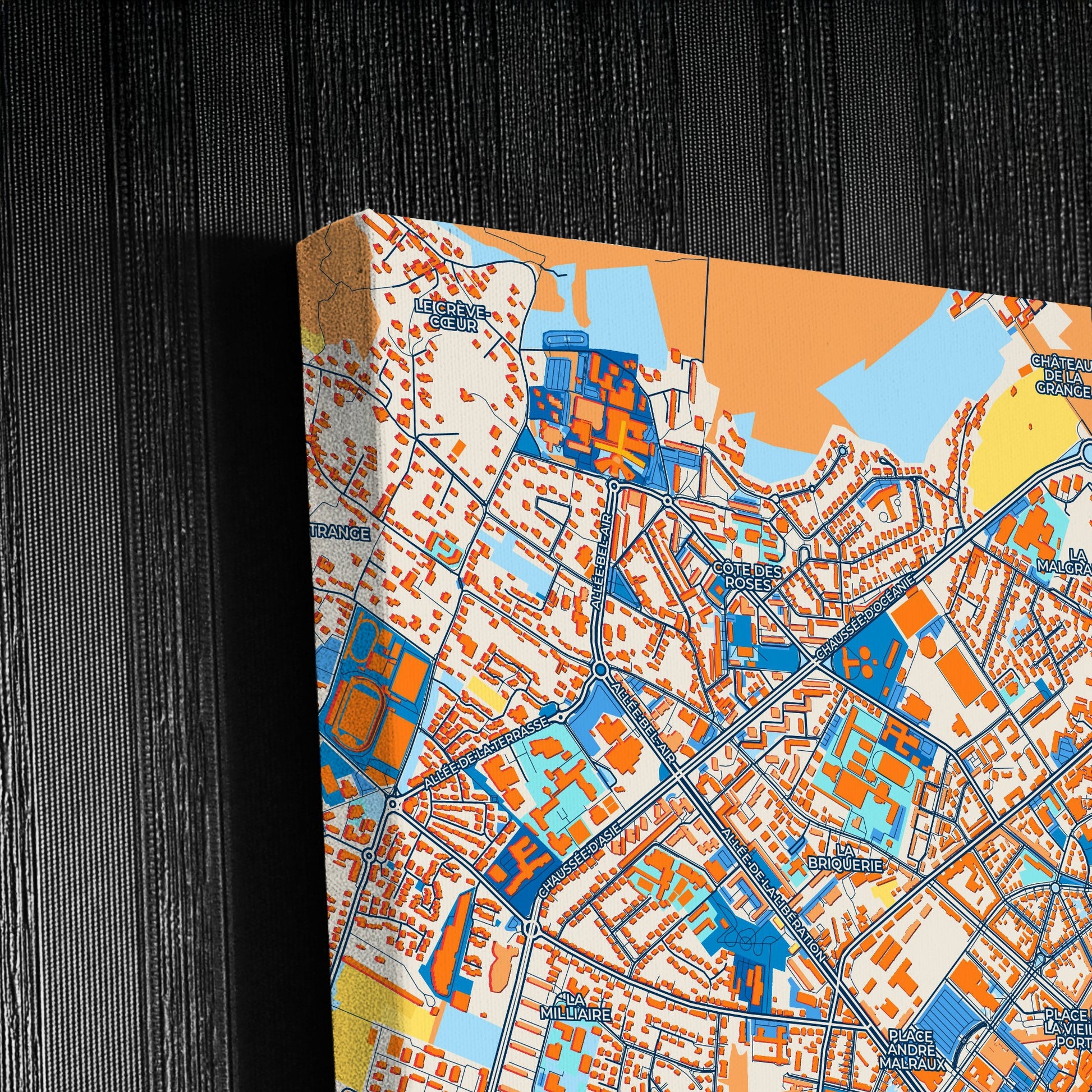 Thionville France Colorful City Map Canvas Print Detail