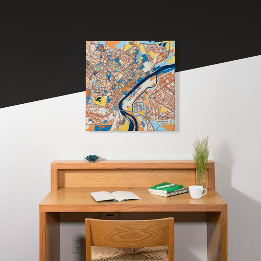 Thionville France Colorful City Map Canvas Print Scene