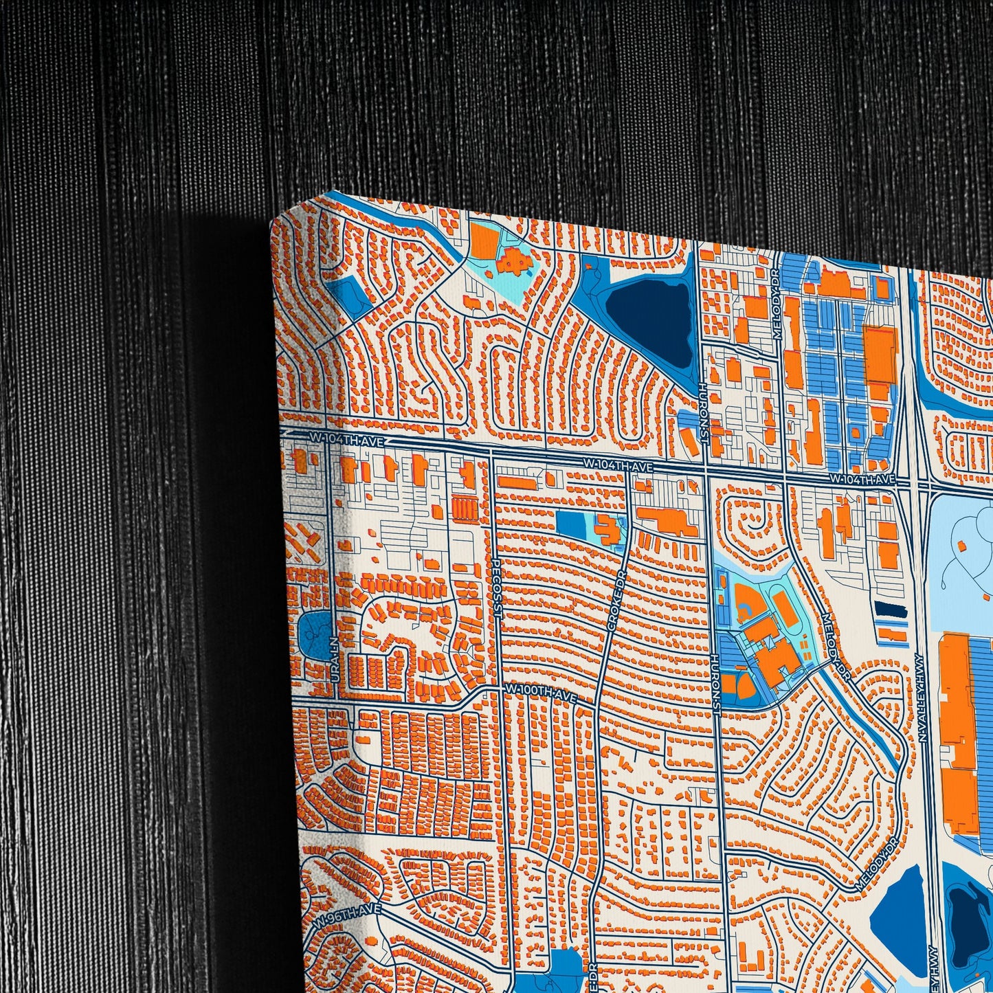Thornton Colorado Colorful City Map Canvas Print Detail