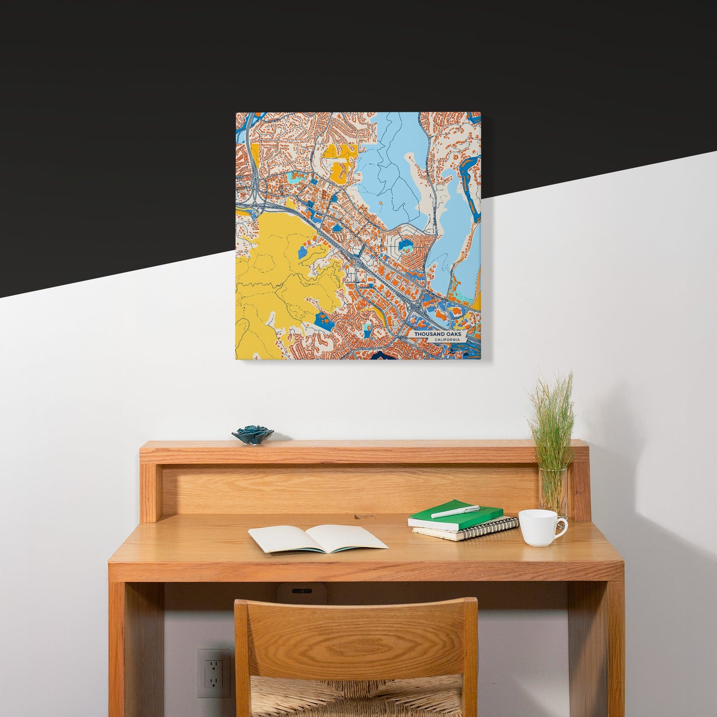 Thousand Oaks California Colorful City Map Canvas Print Scene