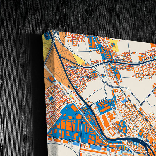 Thun Switzerland Colorful City Map Canvas Print Detail