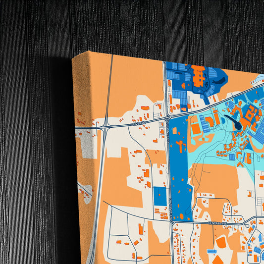 Thunder Bay Canada Colorful City Map Canvas Print Detail