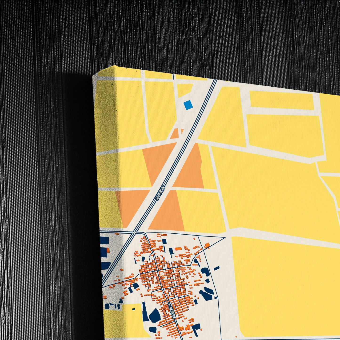 Tianjin China Colorful City Map Canvas Print Detail