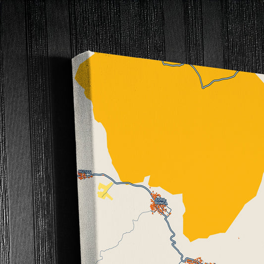 Tidore Indonesia Colorful City Map Canvas Print Detail