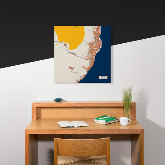 Tidore Indonesia Colorful City Map Canvas Print Scene