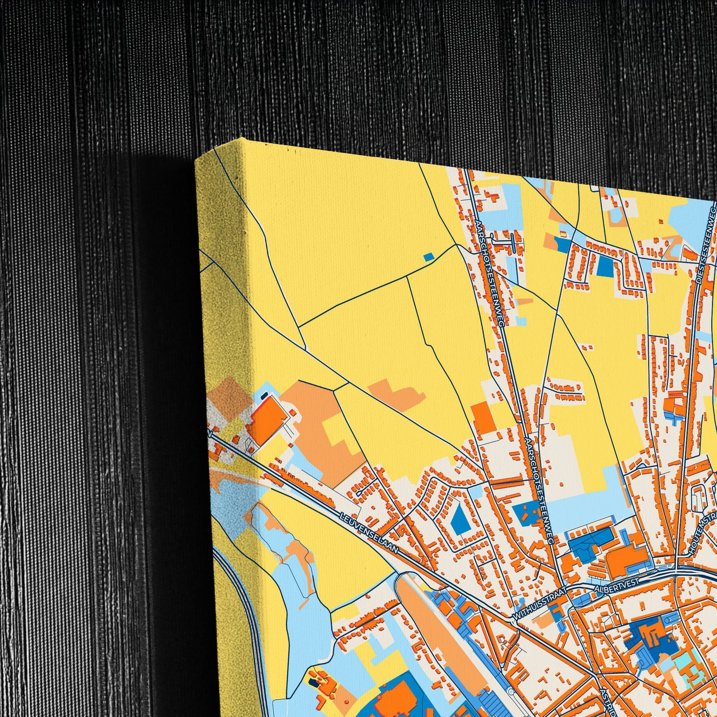 Tienen  Belgium Colorful City Map Canvas Print Detail