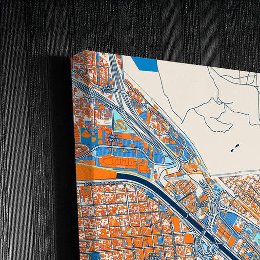 Tijuana Mexico Colorful City Map Canvas Print Detail