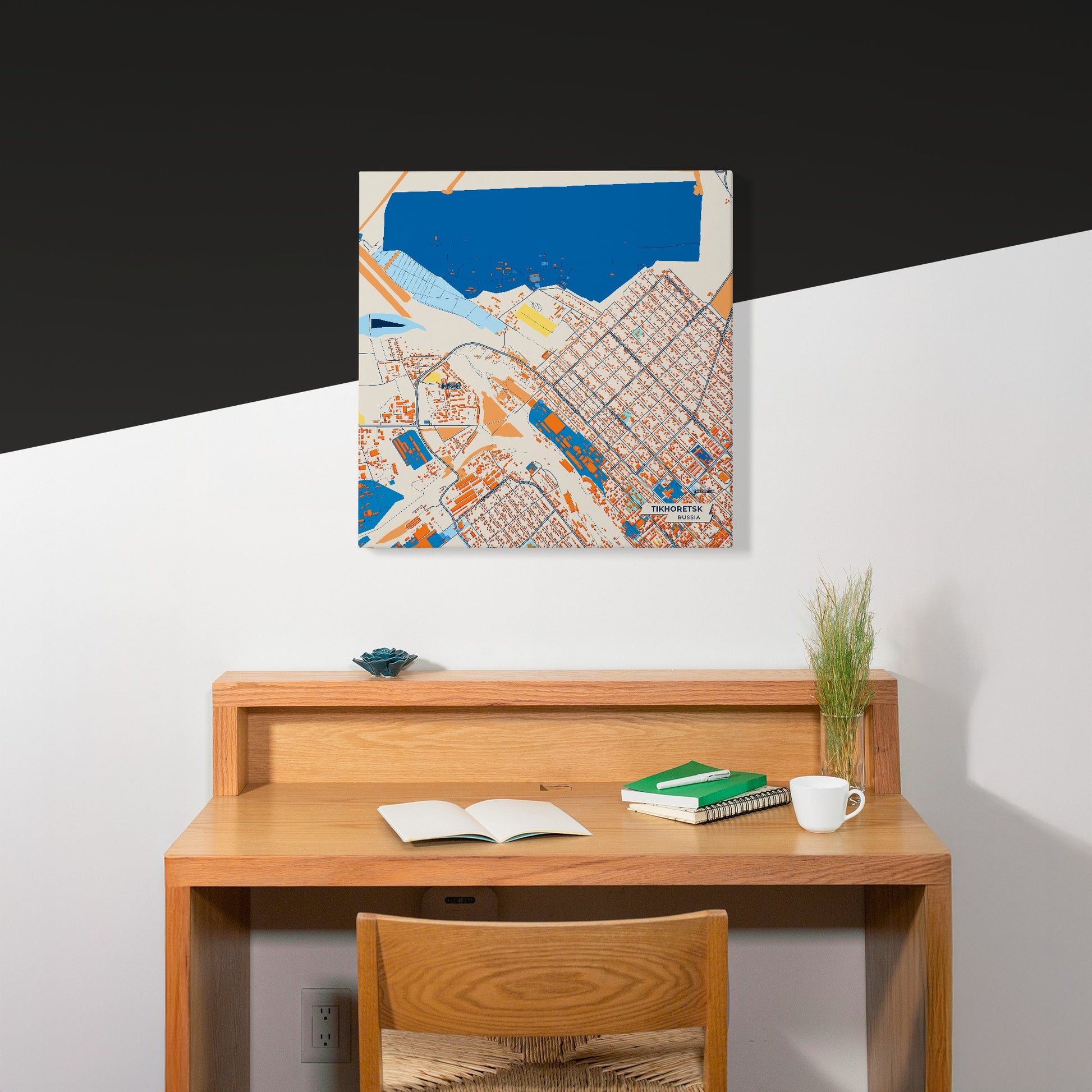 Тихорецк Russia Colorful City Map Canvas Print Scene