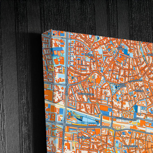 Tilburg Netherlands Colorful City Map Canvas Print Detail