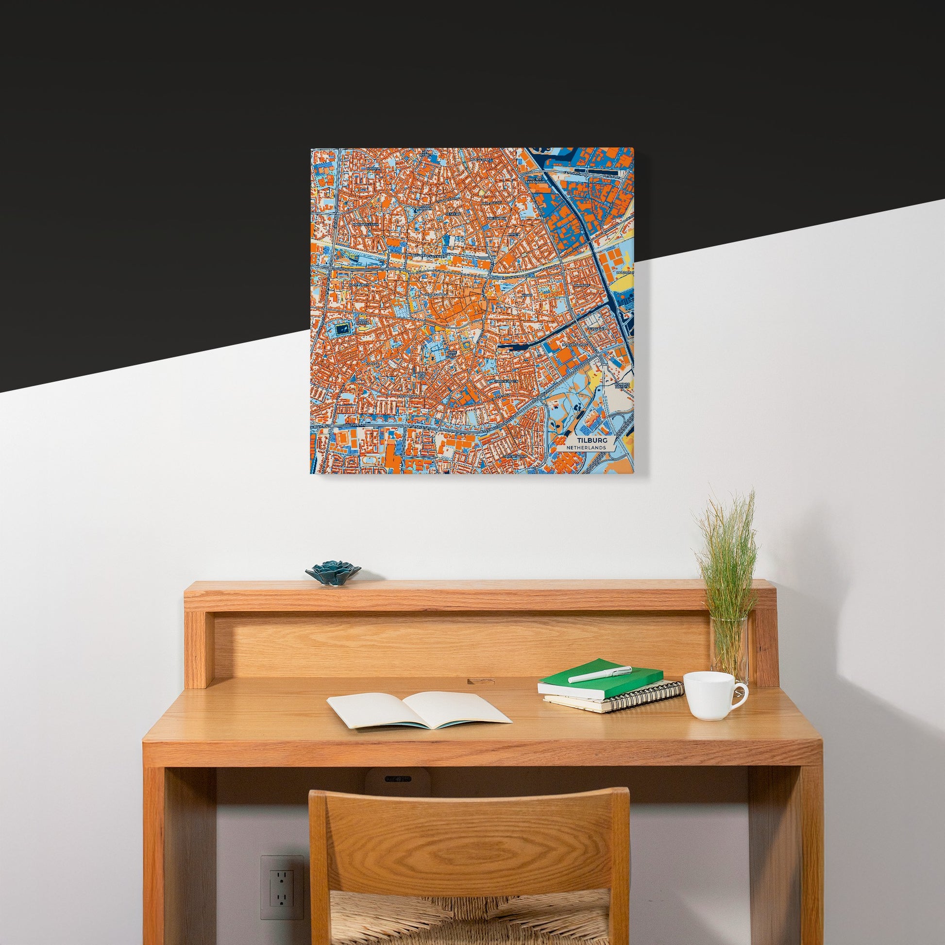 Tilburg Netherlands Colorful City Map Canvas Print Scene