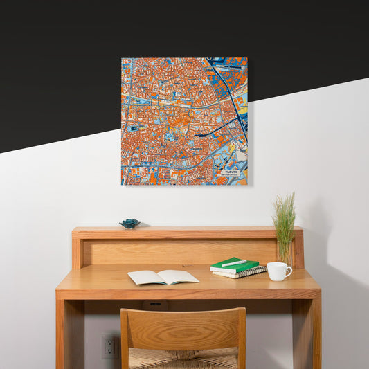 Tilburg Netherlands Colorful City Map Canvas Print Scene