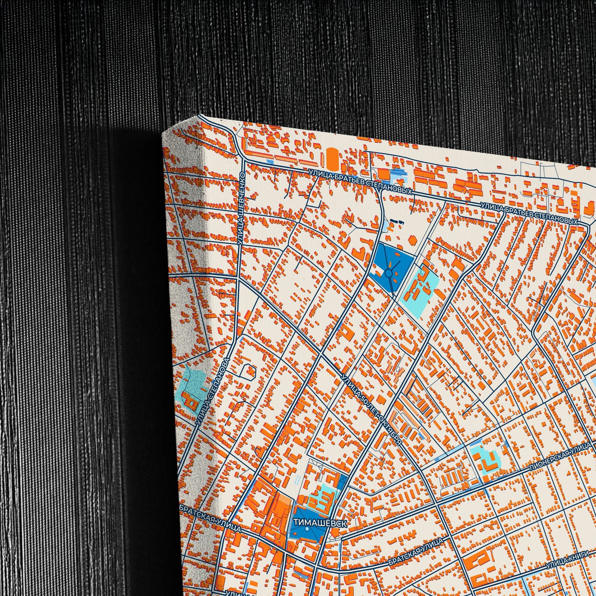 Тимашёвск Russia Colorful City Map Canvas Print Detail
