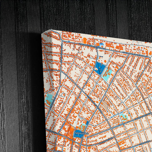 Тимашёвск Russia Colorful City Map Canvas Print Detail