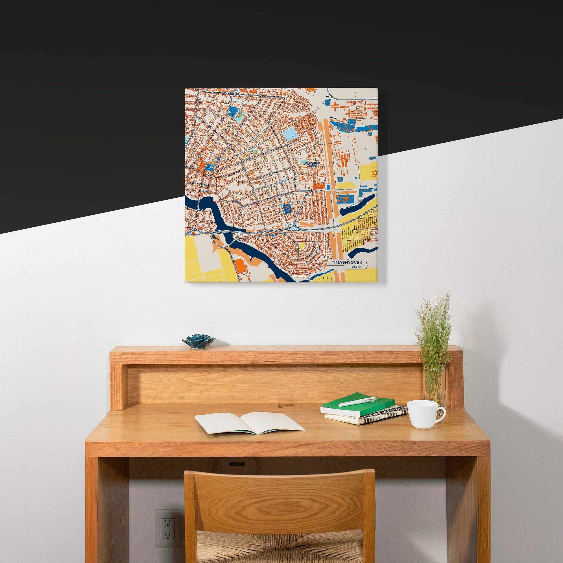 Тимашёвск Russia Colorful City Map Canvas Print Scene