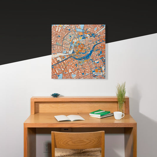 Timișoara Romania Colorful City Map Canvas Print Scene
