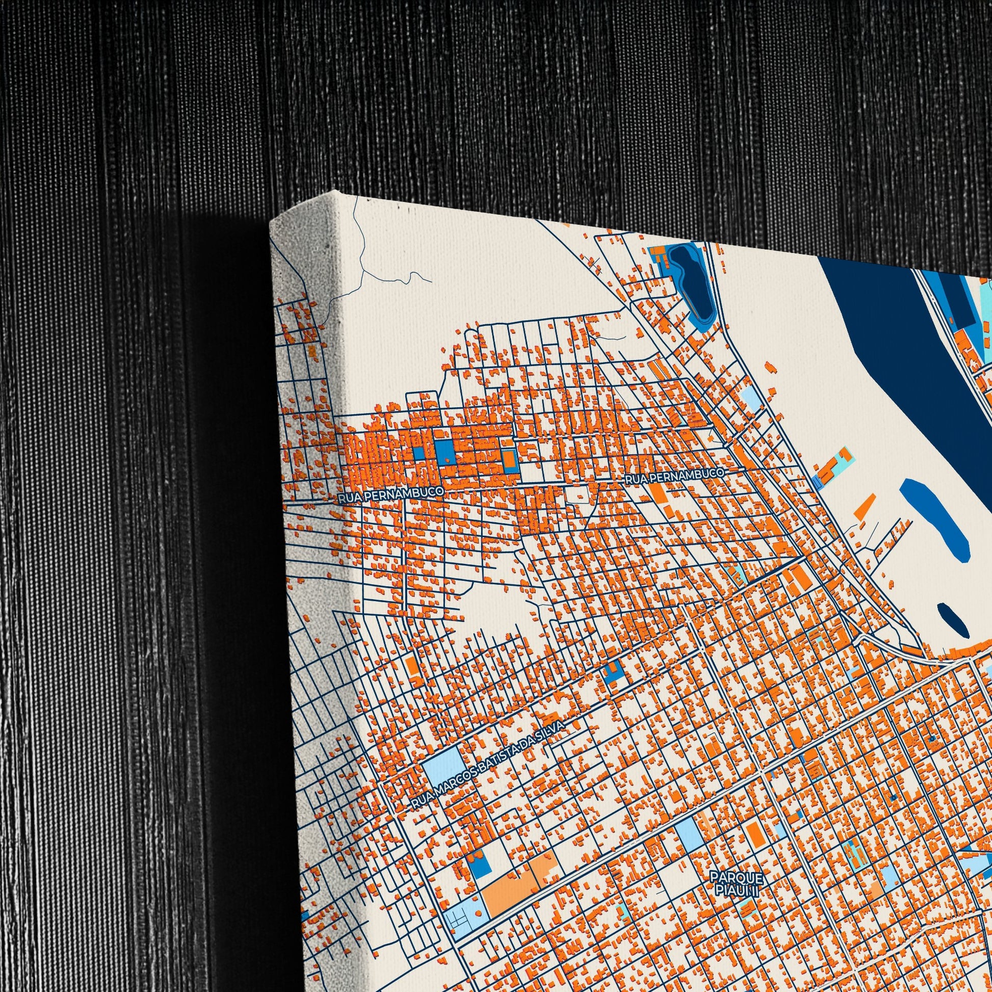 Timon Brazil Colorful City Map Canvas Print Detail
