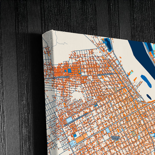 Timon Brazil Colorful City Map Canvas Print Detail