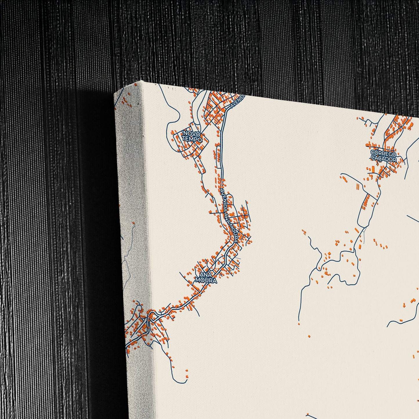 Timoteo Brazil Colorful City Map Canvas Print Detail