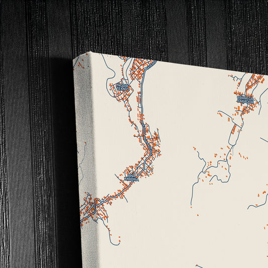 Timoteo Brazil Colorful City Map Canvas Print Detail