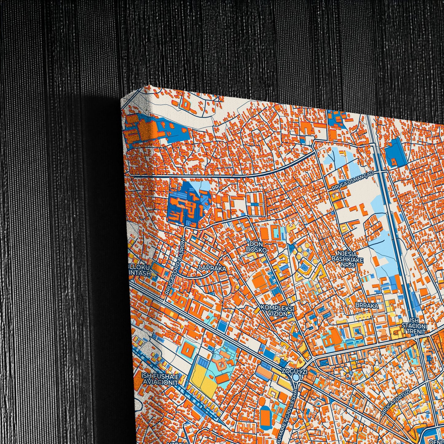 Tirana Albania Colorful City Map Canvas Print_ TST