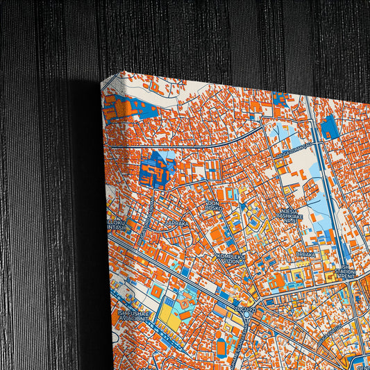 Tirana Albania Colorful City Map Canvas Print Detail