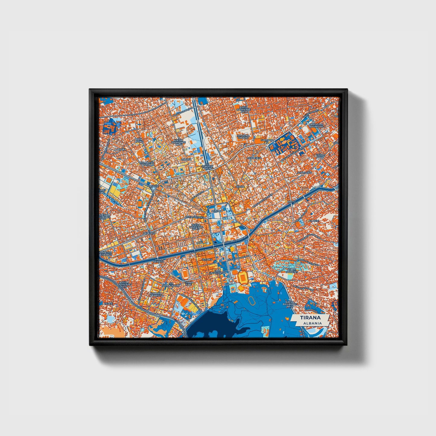 Tirana Albania Colorful City Map Canvas Print_ TST