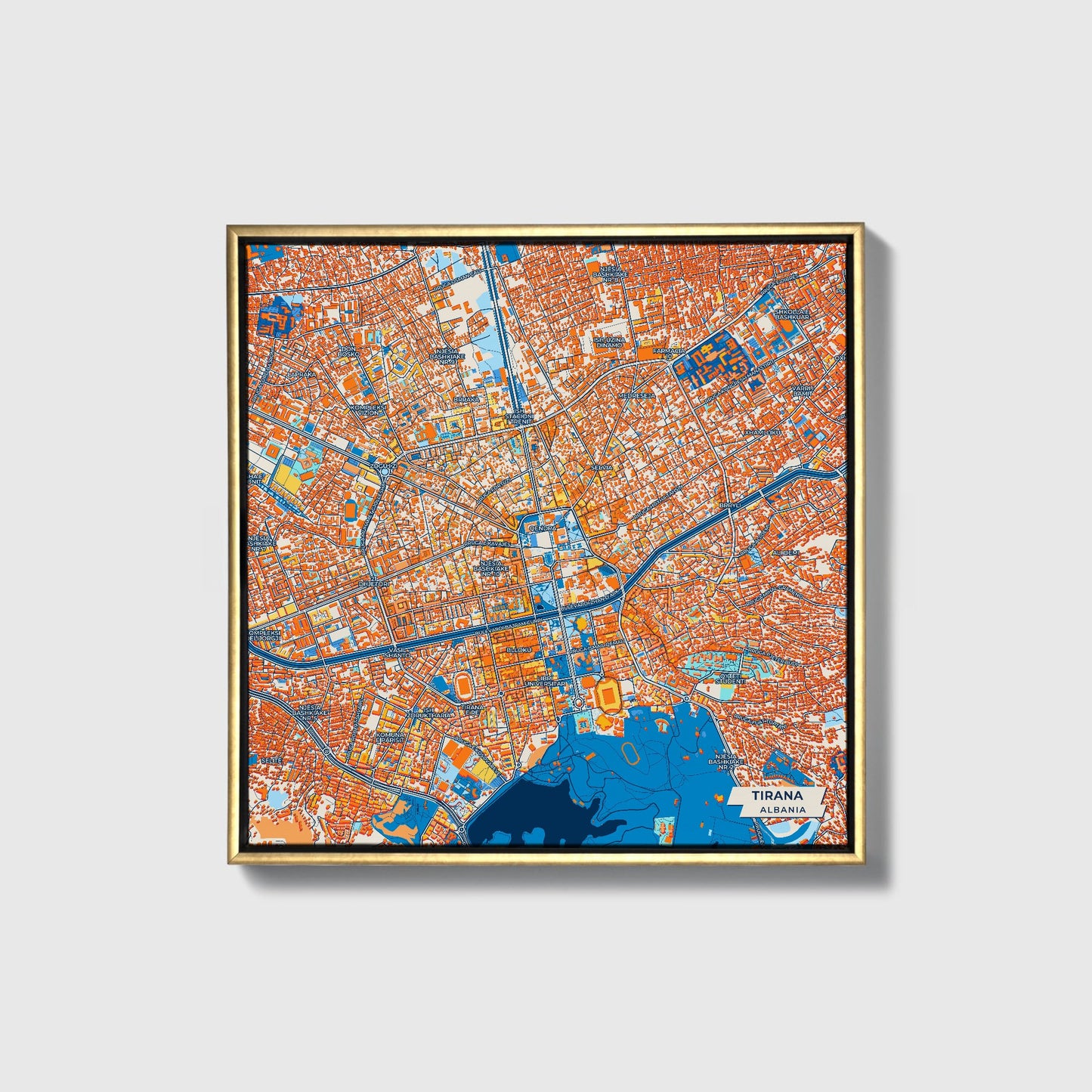 Tirana Albania Colorful City Map Canvas Print_ TST