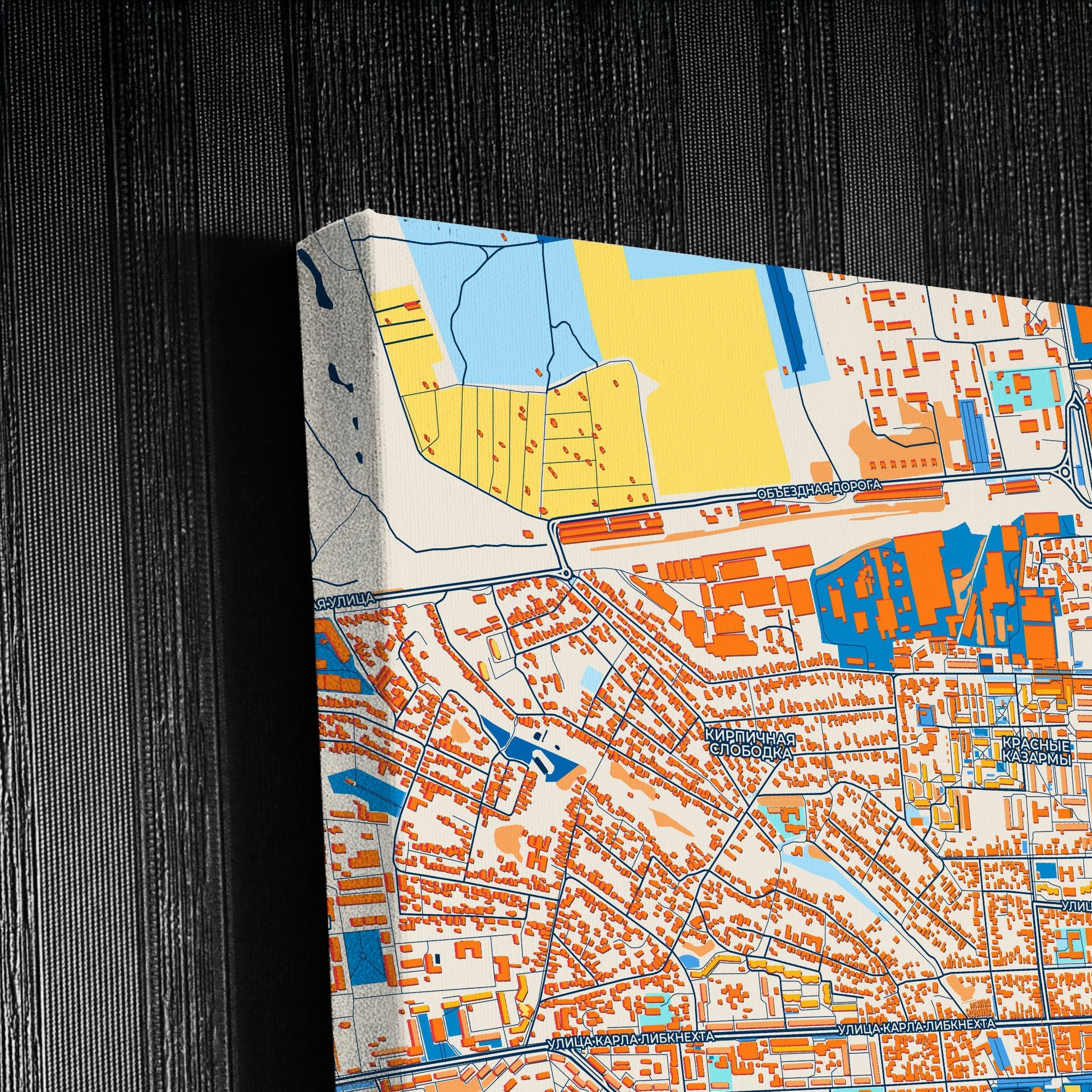 Tiraspol Moldova Colorful City Map Canvas Print Detail