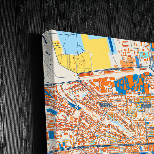 Tiraspol Moldova Colorful City Map Canvas Print Detail