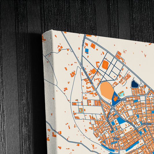 Tekerlek Turkey Colorful City Map Canvas Print Detail