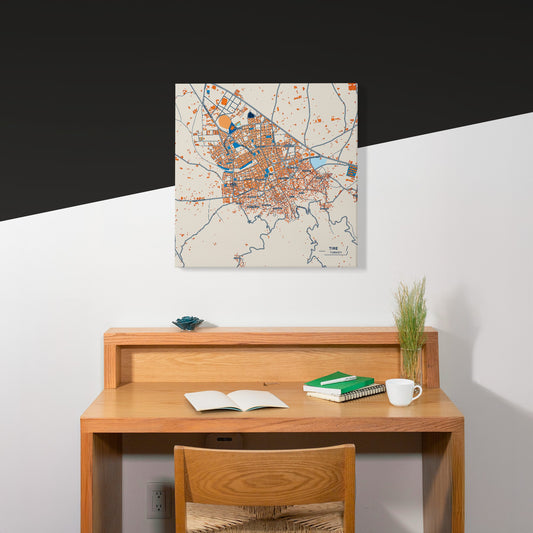 Tekerlek Turkey Colorful City Map Canvas Print Scene