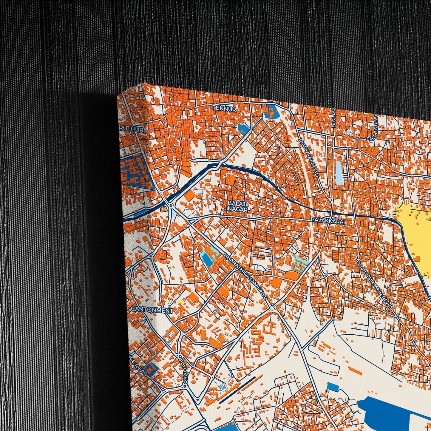 Tiruchirappalli India Colorful City Map Canvas Print Detail