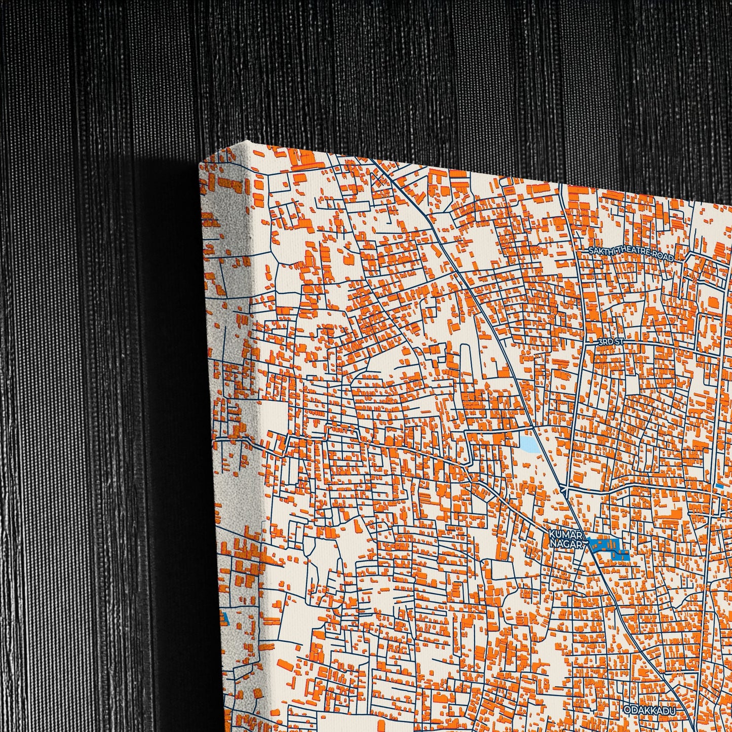 Tiruppur India Colorful City Map Canvas Print Detail