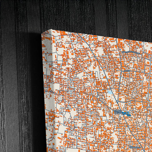 Tiruppur India Colorful City Map Canvas Print Detail