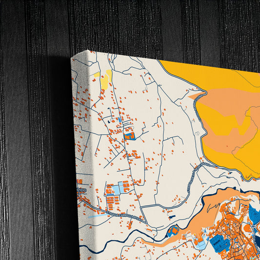 Tivoli Italy Colorful City Map Canvas Print Detail