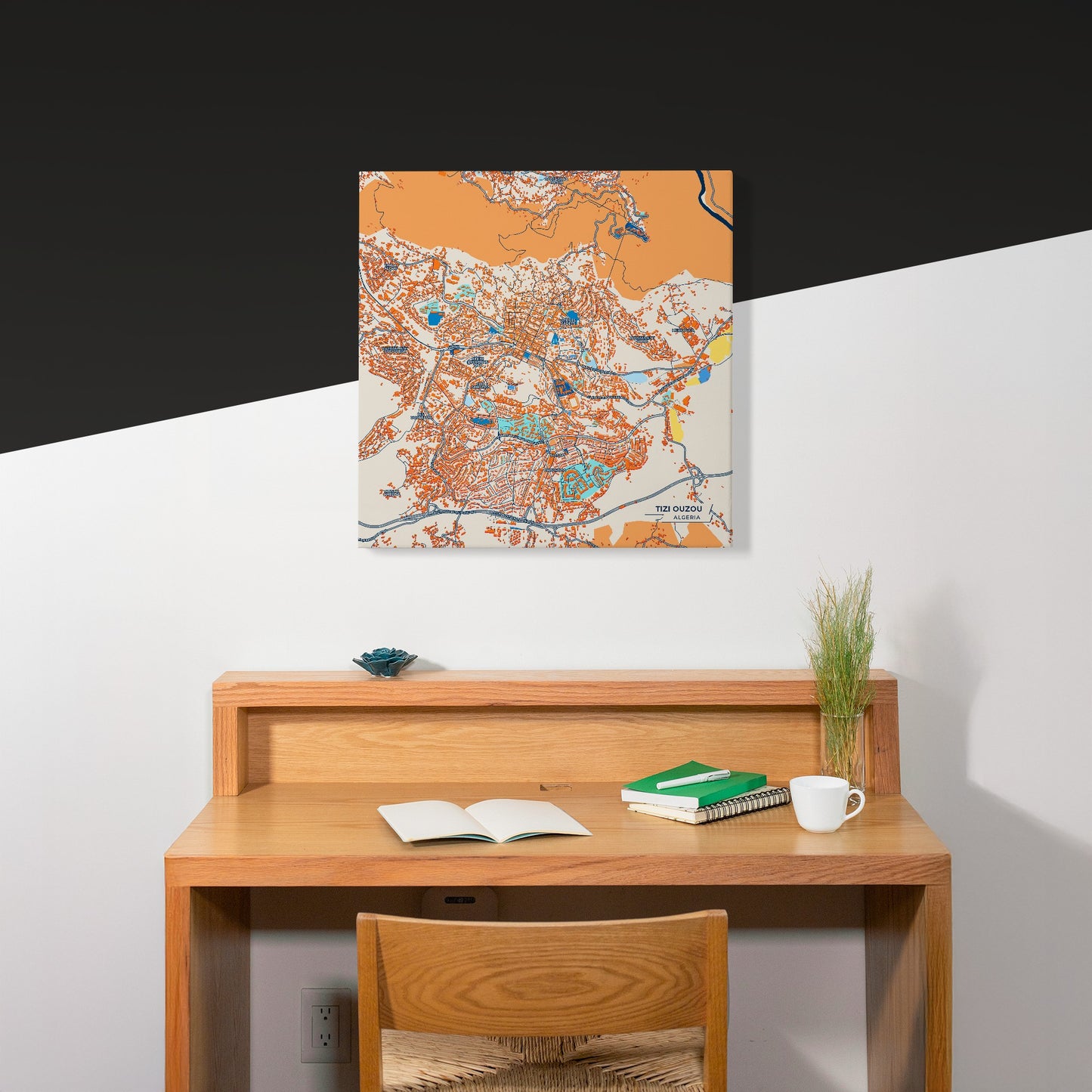 Tizi Ouzou Algeria Colorful City Map Canvas Print Scene