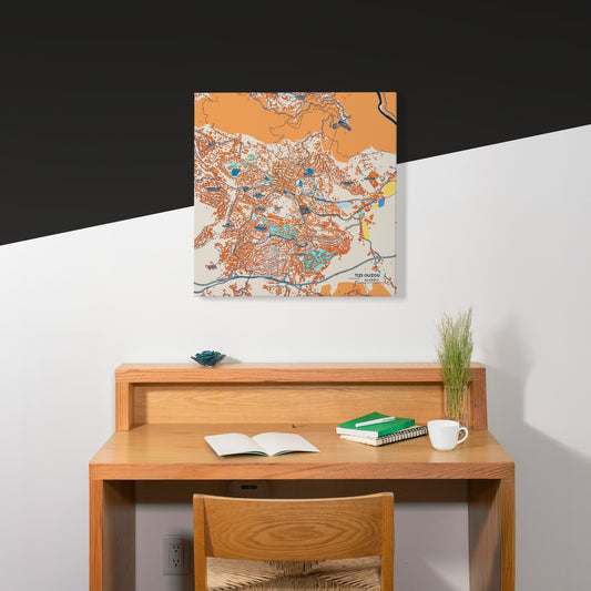 Tizi Ouzou Algeria Colorful City Map Canvas Print Scene