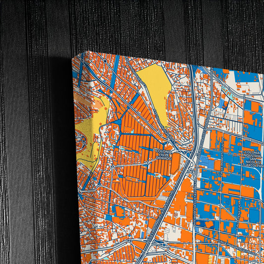 Tlalnepantla Mexico Colorful City Map Canvas Print Detail