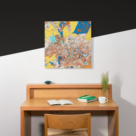 Tlemcen Algeria Colorful City Map Canvas Print Scene