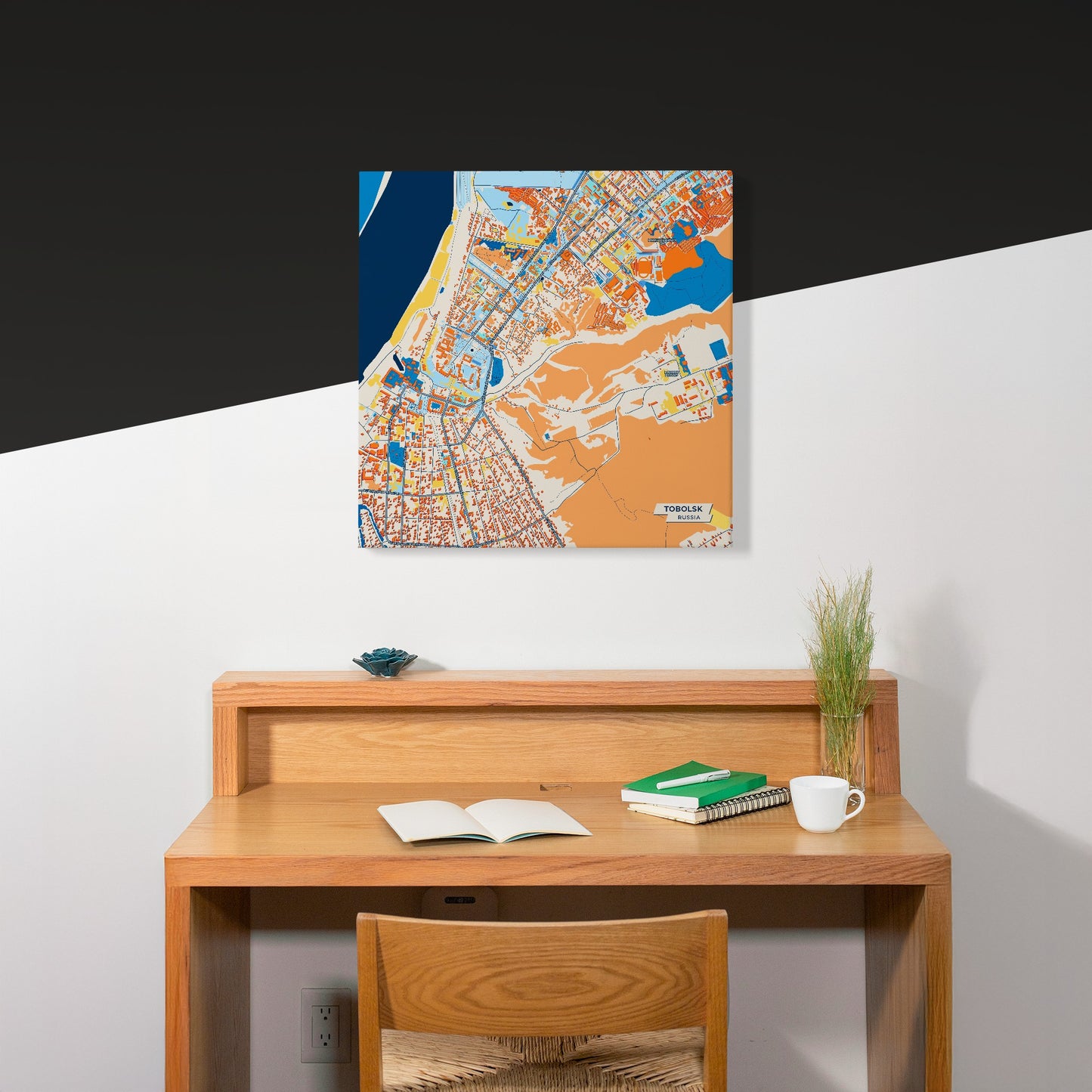 Тобольск Russia Colorful City Map Canvas Print Scene